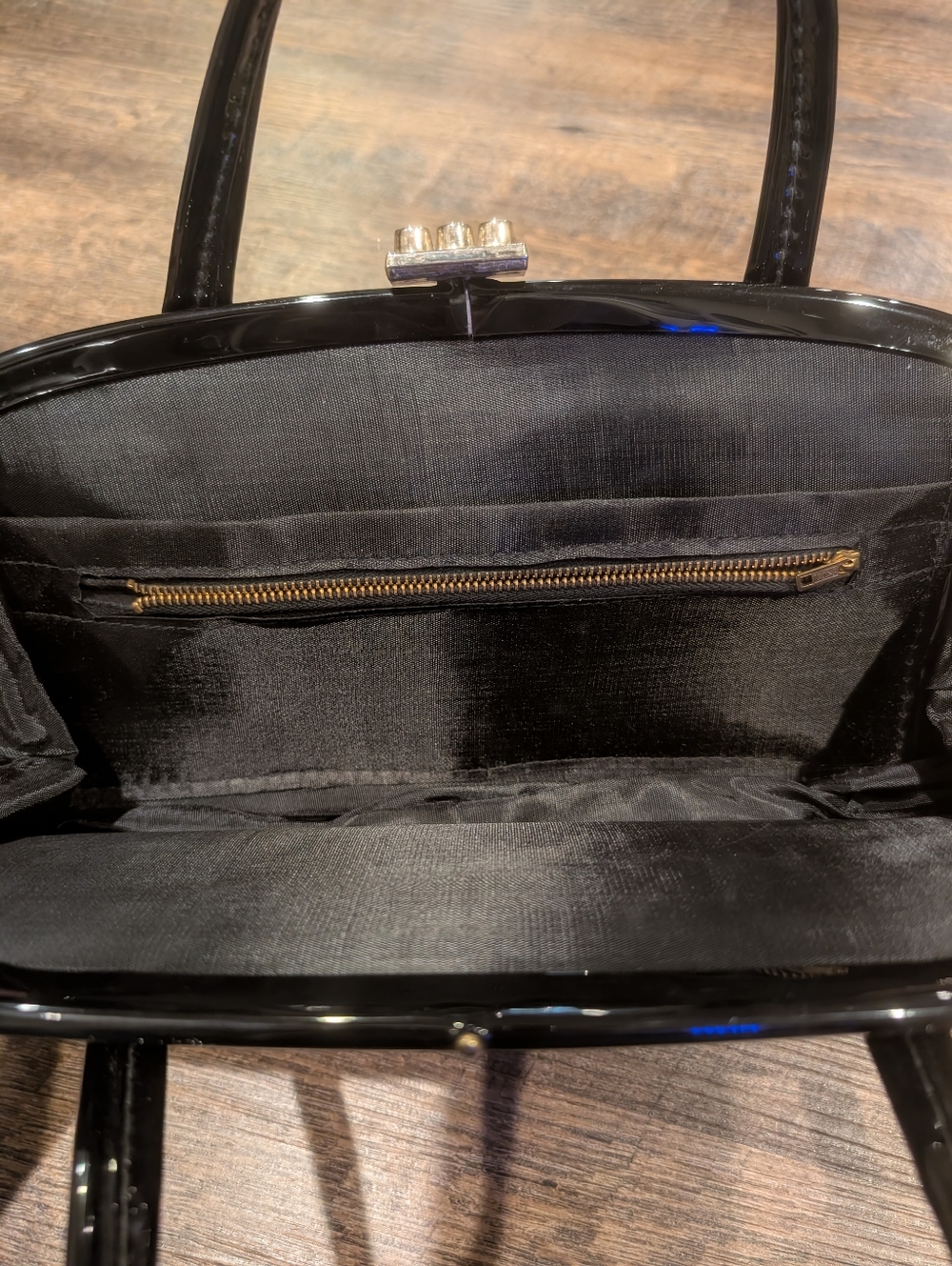 Vintage Black Patent Leather Bag - Picture 4 of 4